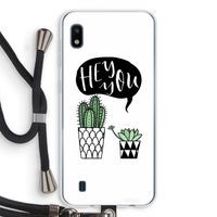 Hey you cactus: Samsung Galaxy A10 Transparant Hoesje met koord