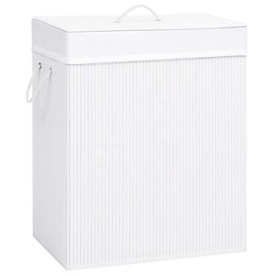 VidaXL Wasmand met 2 vakken 100 l bamboe wit