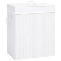 VidaXL Wasmand met 2 vakken 100 l bamboe wit