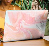Stickers roze marmer voor laptop