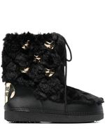 Love Moschino bottes en fourrure artificielle à détails de clous - Noir