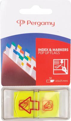 Pergamy &apos;Pop up vlag&apos; pijl &apos;sign here&apos;, ft 45 x 25 mm, 50 vel
