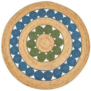 Beliani - HOVIT - Vloerkleed - Blauw|groen - 140 cm - Jute