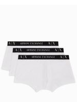 Armani Exchange lot de trois boxers à bande logo - Blanc