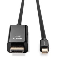 LINDY 36926 DisplayPort-kabel Mini-displayport / HDMI Adapterkabel Mini DisplayPort-stekker, HDMI-A-stekker 1.00 m Zwart - thumbnail