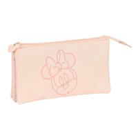 Pennenetui met 3 vakken Minnie Mouse Baby Roze (22 x 12 x 3 cm)