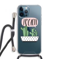 I love cacti: iPhone 12 Pro Transparant Hoesje met koord