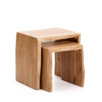 Kave Home Bijzettafel 'Lomiri' Acaciahout, Set van 2 stuks