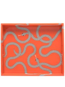 Jonathan Adler plateau Eden à imprimé serpent - Orange