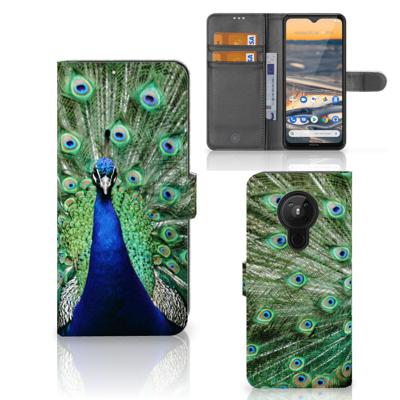 Nokia 5.3 | Telefoonhoesje | Met pasjeshouder | Pauw