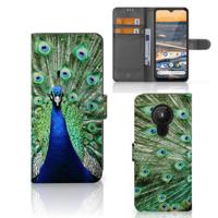 Nokia 5.3 | Telefoonhoesje | Met pasjeshouder | Pauw