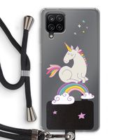Regenboog eenhoorn: Samsung Galaxy A12 Transparant Hoesje met koord