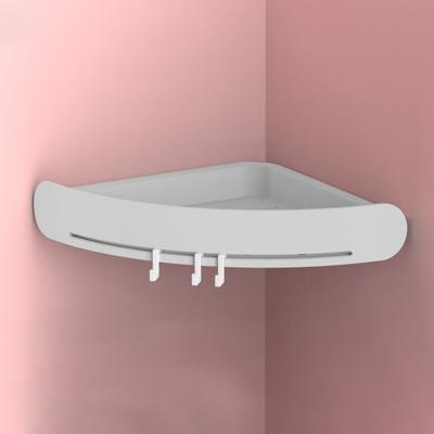 Badkamer bad rack muur gemonteerde Punch-gratis driehoek kunststof opslagplaats (lichtgrijs)