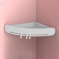 Badkamer bad rack muur gemonteerde Punch-gratis driehoek kunststof opslagplaats (lichtgrijs)