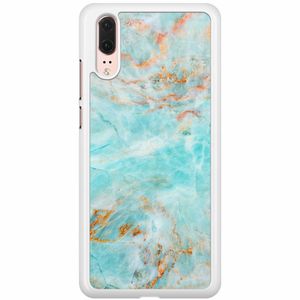 Huawei P20 hoesje - Turquoise marmer