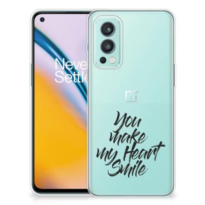 OnePlus Nord 2 5G | Siliconen hoesje | met naam Heart Smile OnePlus Nord 2 5G | Siliconen hoesje | met naam Heart Smile