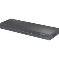 Renkforce 483 mm (19) Rack Mount 10-Port USB 3.2 Gen 2 Hub USB 3.2 Gen 2-hub Voor industriële toepassingen, Rackmontage mogelijk, Met metalen behuizing Zwart