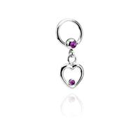 Jeweled Ball Closure Ring met bedel Chirurgisch staal 316L / Belegde messing Piercingringen - thumbnail