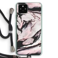 Roze stroom: Pixel 5a 5G Transparant Hoesje met koord