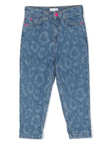 Marc Jacobs Kids jean fuselé à logo imprimé - Bleu