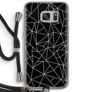 Geometrische lijnen wit: Samsung Galaxy S7 Transparant Hoesje met koord