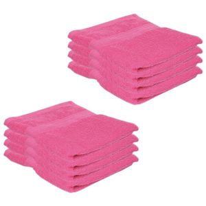 8x Voordelige handdoeken fuchsia roze 50 x 100 cm 420 grams   -