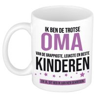 Bellatio Decorations Cadeau koffie/thee mok voor oma - paars - trotse oma - 300 ml   - - thumbnail