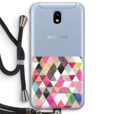 Gekleurde driehoekjes: Samsung Galaxy J5 (2017) Transparant Hoesje met koord