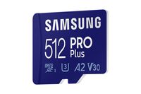 Samsung PRO Plus SDXC-kaart 512 GB Class 10 UHS-I, v30 Video Speed Class 4K-video-ondersteuning, A2-vermogensstandaard, Incl. USB-kaartlezer, Schokbestendig - thumbnail