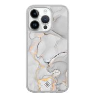 iPhone 14 Pro hybride hoesje - Marmer grijs