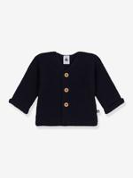 Cardigan baby geribbeld tricot van biologisch katoen PETIT BATEAU blauw - thumbnail