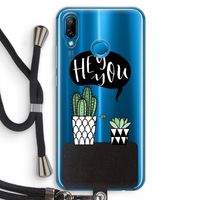 Hey you cactus: Huawei P20 Lite Transparant Hoesje met koord