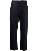 Moorer high-waisted cropped trousers - Bleu