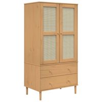 vidaXL Kledingkast SENJA 90x55x175 cm rattan look grenenhout bruin - thumbnail