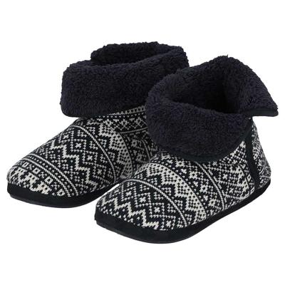 Apollo Hoge pantoffels/sloffen Folklore - gebreid - heren - navy