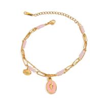 Gouden bedelarmband My Pink Summer