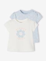 Set van 2 Basics T-shirts met korte mouwen hemelsblauw