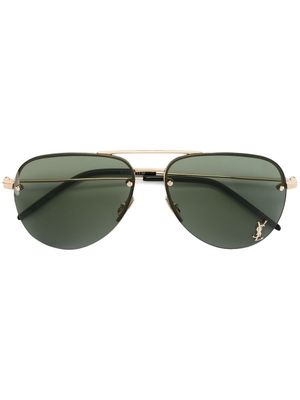 Saint Laurent Eyewear lunettes de soleil Monogram M11 - Métallisé