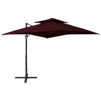 VidaXL Zweefparasol met dubbel dak 250x250 cm bordeauxrood