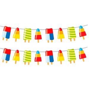 2x stuks IJsjes/lollies zomers thema feest/party slingers van 10 meter