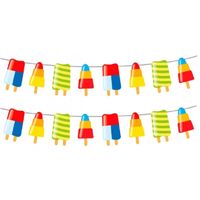 2x stuks IJsjes/lollies zomers thema feest/party slingers van 10 meter