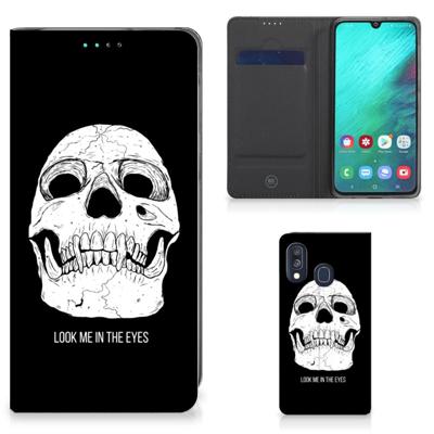 Mobiel BookCase Samsung Galaxy A40 Skull Eyes Mobiel BookCase Samsung Galaxy A40 Skull Eyes