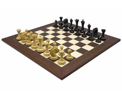 Het Empire Ridderebbenhout Palissander Schaakset