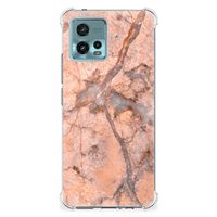 otorola Moto G72 Anti-Shock Hoesje Marmer Oranje