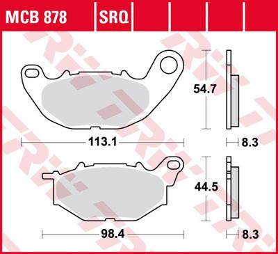 TRW Brake pad mcb 878 trq sint.metal racing