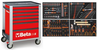Beta 2400S R7/E-S | Gereedschapswagen | 7 laden | Rood | 240-delig - 024006223