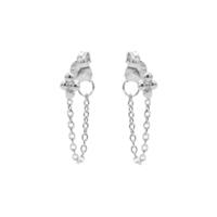 Karma Oorbellen Chain 4 Dots Zilver