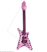 Opblaasbare rock gitaar roze - thumbnail