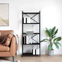 Boekenkast Zwart eiken 60 x 30 x 153 cm Bewerkt hout