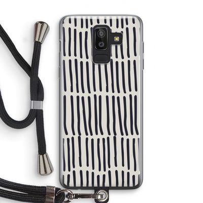 Moroccan stripes: Samsung Galaxy J8 (2018) Transparant Hoesje met koord